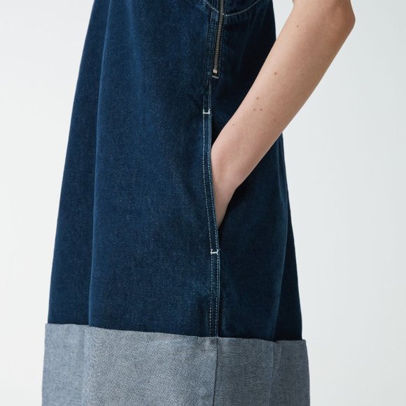COS DENIM A-LINE DRESS NWT Size 6 - Picture 5 of 9